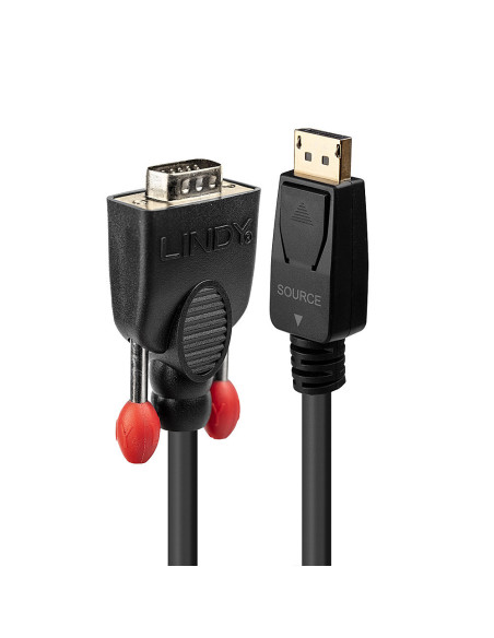Lindy 41942 cavo e adattatore video 2 m VGA (D-Sub) DisplayPort Nero