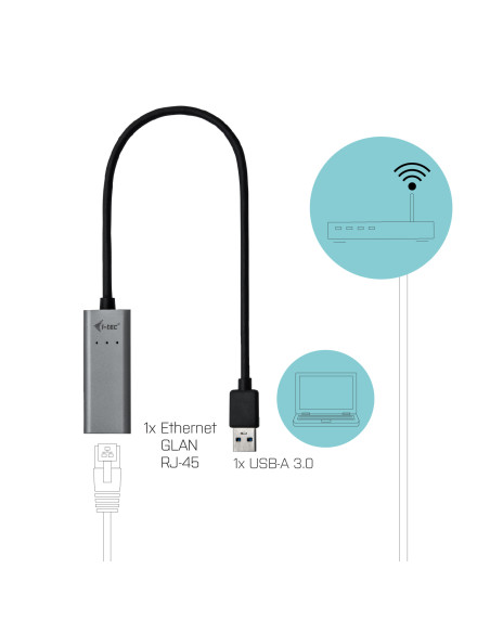 i-tec Metal U3METALGLAN scheda di rete e adattatore Ethernet 1000 Mbit/s