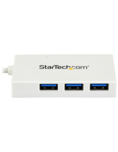 StarTech.com Hub USB-C a 4 porte USB 3.0 - Perno e Concentratore USB Tipo C con 1x USB-C e 3x USB-A - Bianco