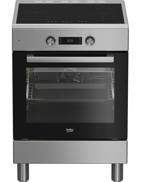 Beko Cucina a libera installazione inox, forno elettrico 6 funzioni, piano cottura induzione 4 zone, 60x60, Classe A