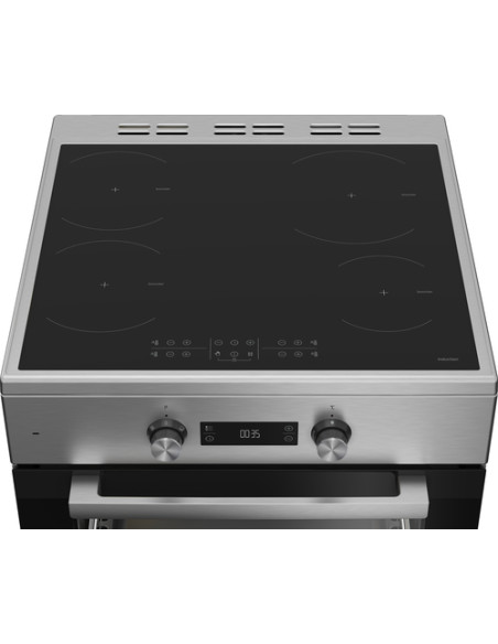 Beko Cucina a libera installazione inox, forno elettrico 6 funzioni, piano cottura induzione 4 zone, 60x60, Classe A
