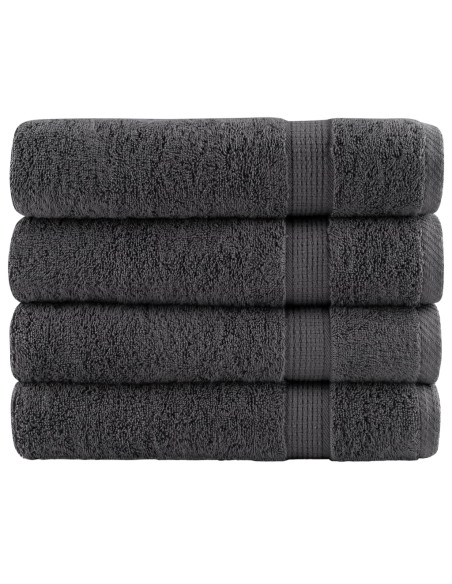 Asciugamani Doccia 4 pz Antracite 70x140 cm 600gsm 100% Cotone