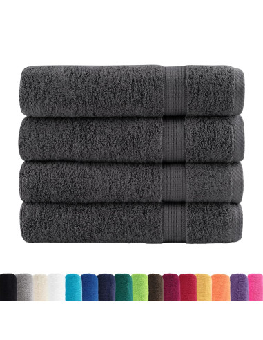 Asciugamani Doccia 4 pz Antracite 70x140 cm 600gsm 100% Cotone
