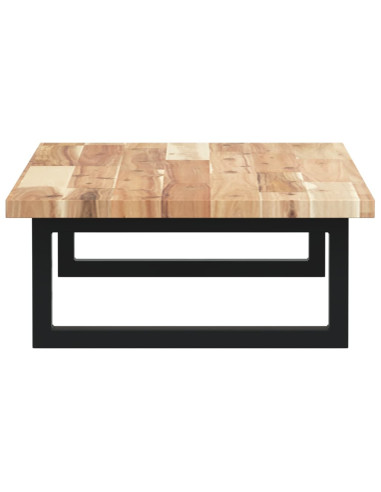 Ripiano a Parete per Lavabo in Acciaio e Massello di Acacia