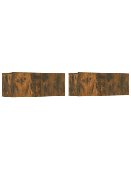 Set di Mobili Porta TV 4 pz Rovere Fumo in Legno Multistrato