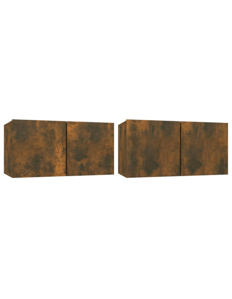 Set di Mobili Porta TV 4 pz Rovere Fumo in Legno Multistrato