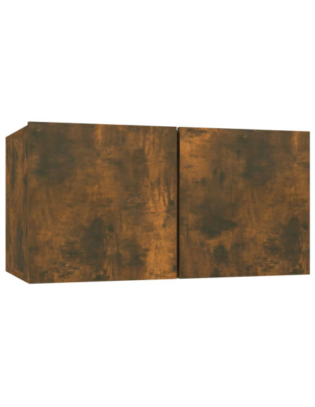 Mobile Porta TV a Parete Rovere Fumo in Legno Multistrato