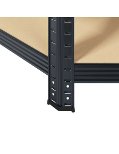 Mensola Angolare 5 Strati Antracite Acciaio e Legno Multistrato