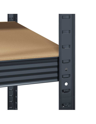 Mensola Angolare 5 Strati Antracite Acciaio e Legno Multistrato