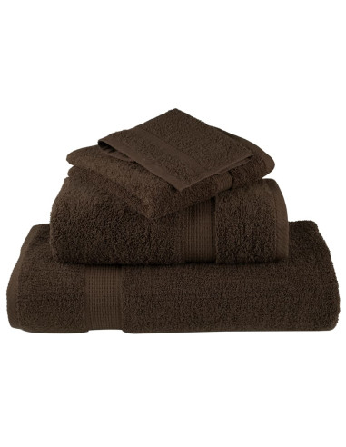 Set Asciugamani 12 pz Marroni 600 gsm 100% Cotone