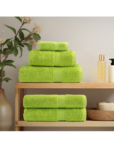 Set Asciugamani 12 pz Verde Mela 600 gsm 100% Cotone