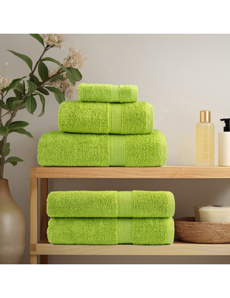 Set Asciugamani 12 pz Verde Mela 600 gsm 100% Cotone