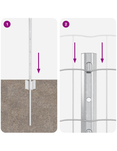 Recinzione con Posto Argento 0,8 x 10 m Acciaio
