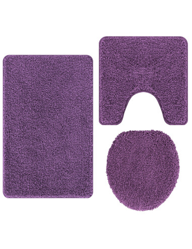 Set di tappetini antiscivolo per il bagno 3 pcs Viola PP