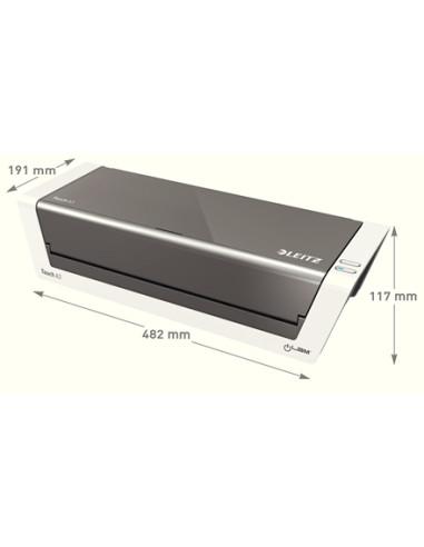 Leitz 74744000 plastificatrice Plastificatrice a caldo 1000 mm/min Antracite, Bianco