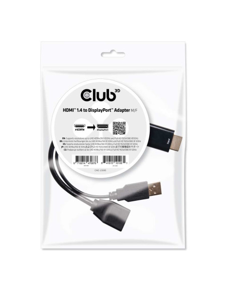 CLUB3D HDMI™ to DisplayPort™ Adapter Male/Female