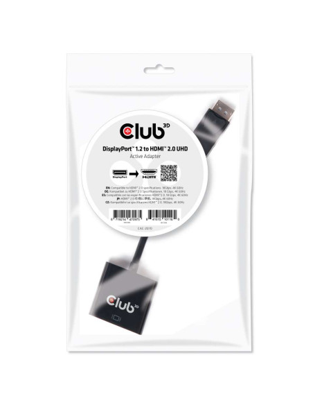CLUB3D DisplayPort 1.2 a HDMI 2.0 UHD Adaptador Activo