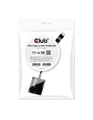 CLUB3D USB 3.1 Type C to HDMI 2.0 UHD 4K 60HZ Active Adapter