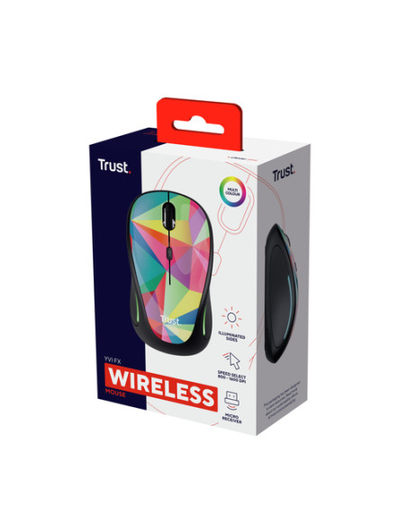 Trust Yvi FX mouse Ufficio Ambidestro RF Wireless Ottico 1600 DPI