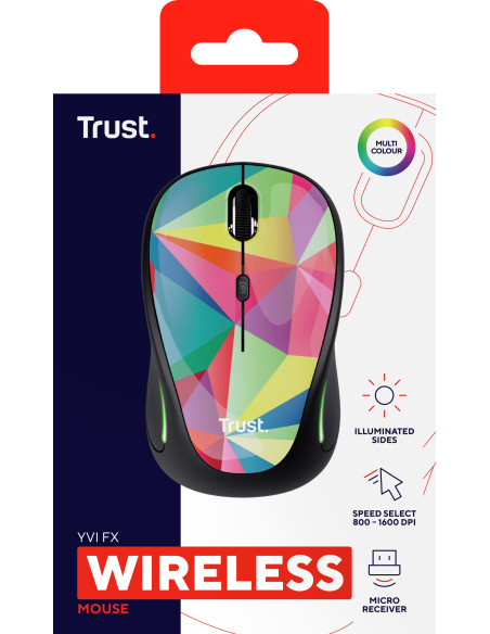Trust Yvi FX mouse Ufficio Ambidestro RF Wireless Ottico 1600 DPI
