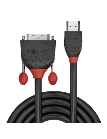 Lindy 36271 cavo e adattatore video 1 m HDMI tipo A (Standard) DVI-D Nero