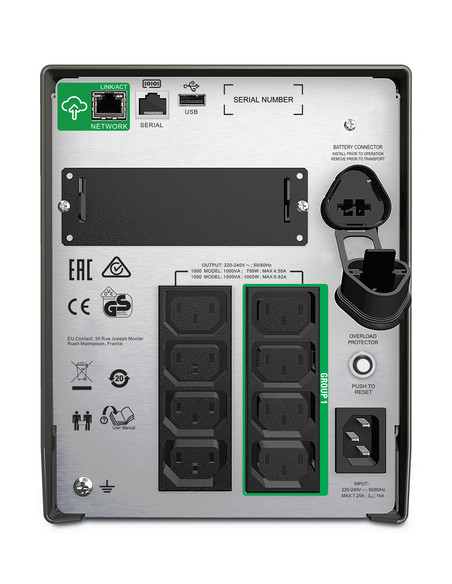 APC SMT1000IC gruppo di continuità (UPS) A linea interattiva 1 kVA 700 W 8 presa(e) AC