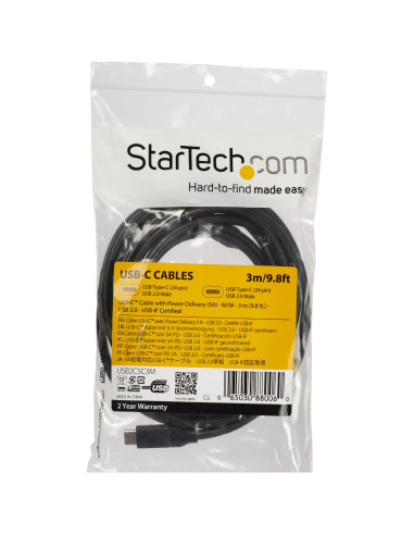StarTech.com Cavo USB-C a USB-C con Power Delivery PD 5A - M/M - USB2.0 - Conforme USB-IF da 3m