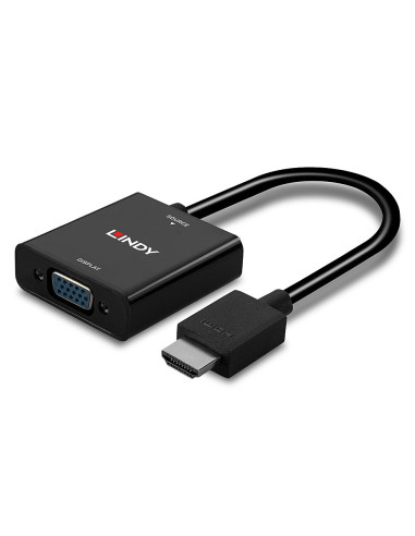 Lindy 38291 cavo e adattatore video 0,1 m HDMI tipo A (Standard) VGA (D-Sub) Nero