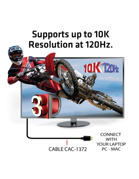 CLUB3D Ultra High Speed HDMI 4K120Hz, 8K60Hz Certified Cable 48Gbps M/M 2 m / 6.56 ft