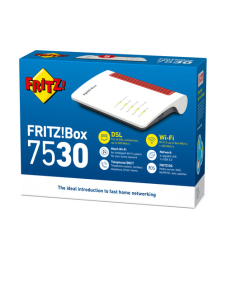 FRITZ!Box 7530 INT router wireless Gigabit Ethernet Dual-band (2.4 GHz/5 GHz) Bianco