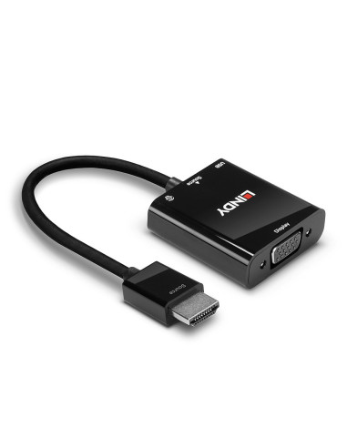 Lindy 38285 cavo e adattatore video 0,1 m HDMI tipo A (Standard) VGA (D-Sub) Nero
