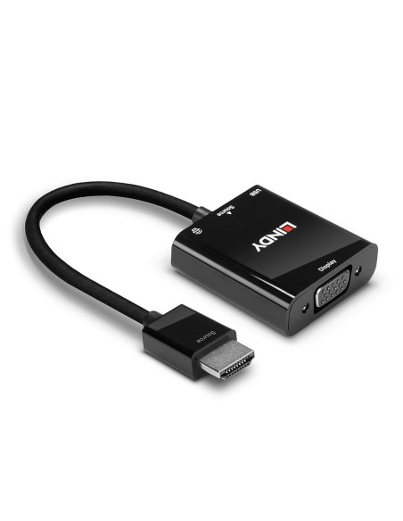 Lindy 38285 cavo e adattatore video 0,1 m HDMI tipo A (Standard) VGA (D-Sub) Nero