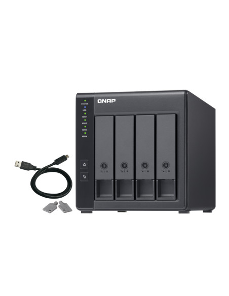 QNAP TR-004 contenitore di unità di archiviazione Box esterno HDD/SSD Nero 2.5/3.5"