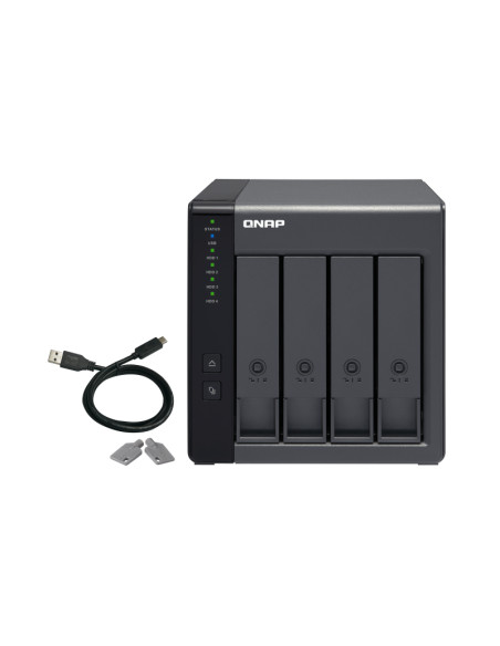 QNAP TR-004 contenitore di unità di archiviazione Box esterno HDD/SSD Nero 2.5/3.5"