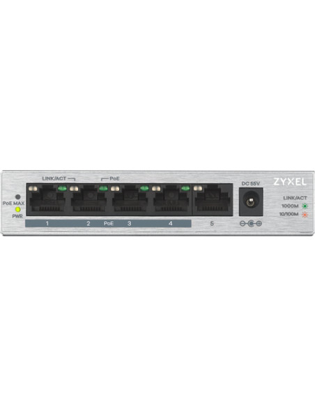 Zyxel GS1005HP Non gestito Gigabit Ethernet (10/100/1000) Supporto Power over Ethernet (PoE) Argento