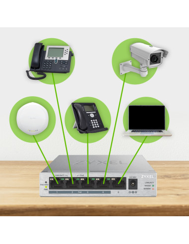 Zyxel GS1005HP Non gestito Gigabit Ethernet (10/100/1000) Supporto Power over Ethernet (PoE) Argento