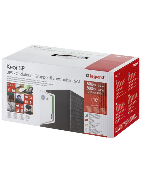 Legrand Keor ASI SP 800 IEC gruppo di continuità (UPS) A linea interattiva 0,8 kVA 480 W 4 presa(e) AC
