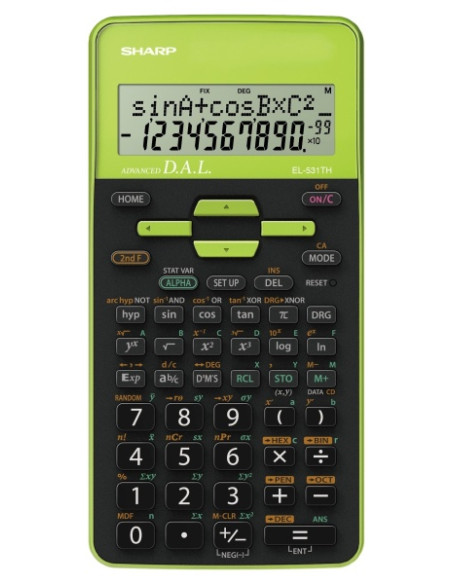 Sharp EL-531TH calcolatrice Tasca Calcolatrice scientifica Nero, Verde