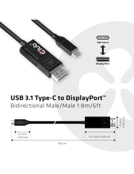 CLUB3D cac-1557 USB C Displayport 1.4 Nero