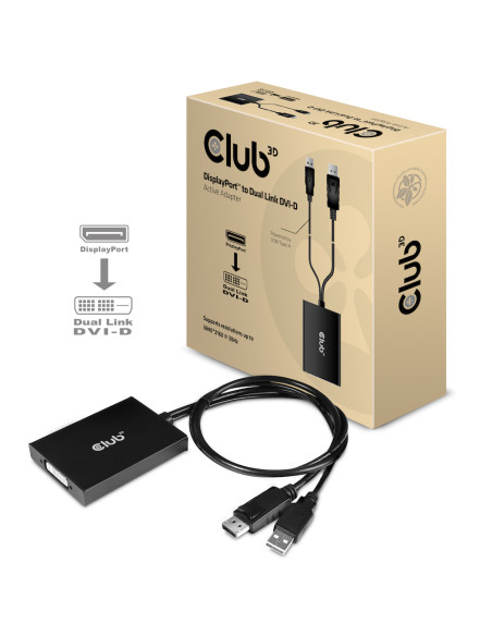 CLUB3D cac-1010 Displayport/usb DVI-I Daul link Nero, Bianco