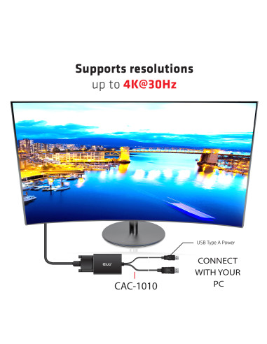 CLUB3D cac-1010 Displayport/usb DVI-I Daul link Nero, Bianco