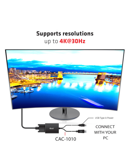 CLUB3D cac-1010 Displayport/usb DVI-I Daul link Nero, Bianco