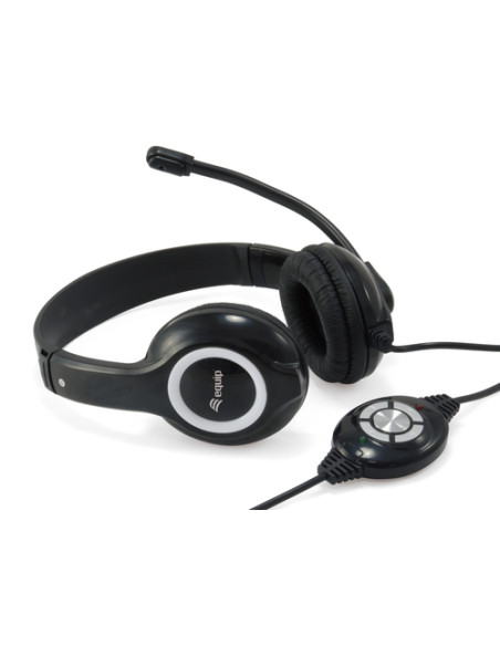 Equip 245301 cuffia e auricolare Cablato A Padiglione Musica e Chiamate USB tipo A Nero