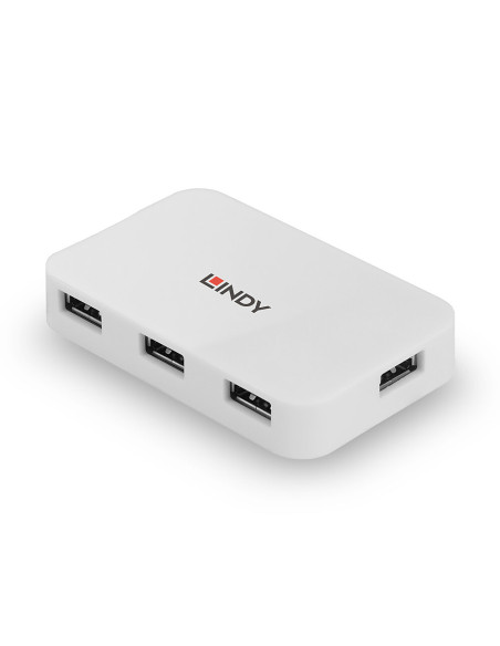 Lindy 43143 hub di interfaccia USB 3.2 Gen 1 (3.1 Gen 1) Type-A 5000 Mbit/s Bianco