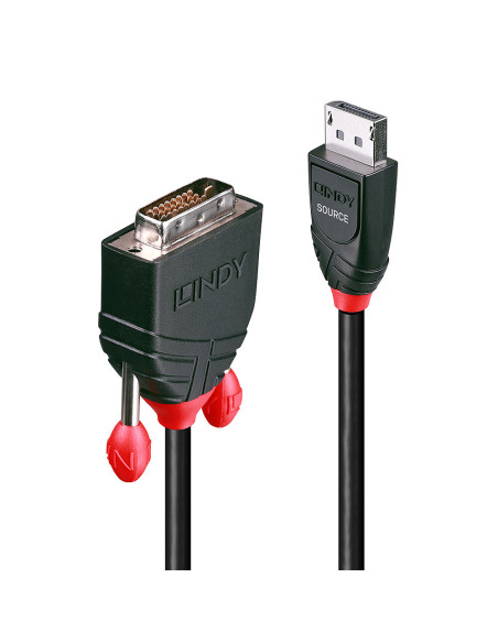 Lindy 41491 cavo e adattatore video 2 m DisplayPort DVI-D Nero