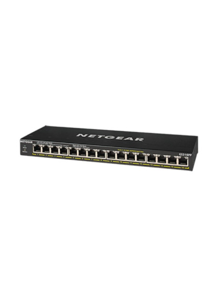 NETGEAR GS316PP Non gestito Gigabit Ethernet (10/100/1000) Supporto Power over Ethernet (PoE) Nero