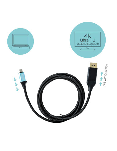 i-tec USB-C DisplayPort Cable Adapter 4K / 60 Hz 200cm