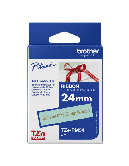 Brother TZE-RM54 nastro per etichettatrice Oro su colore menta