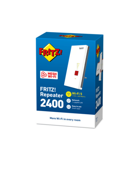 FRITZ!Repeater 2400 INT Ricevitore e trasmettitore di rete Grigio, Bianco 10, 100, 1000 Mbit/s