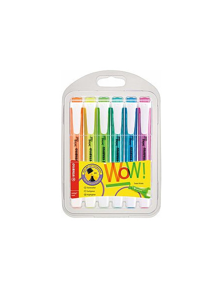 STABILO 275/06-3 evidenziatore 6 pz Blu, Verde, Arancione, Rosa, Turchese, Giallo